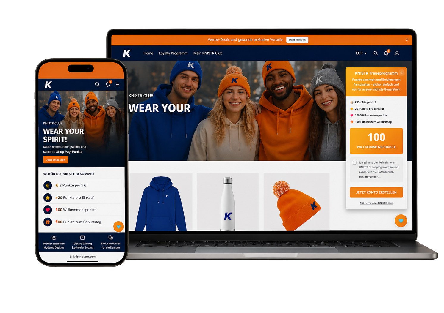KNISTR Shopify App – Loyalty Programm Vorschau